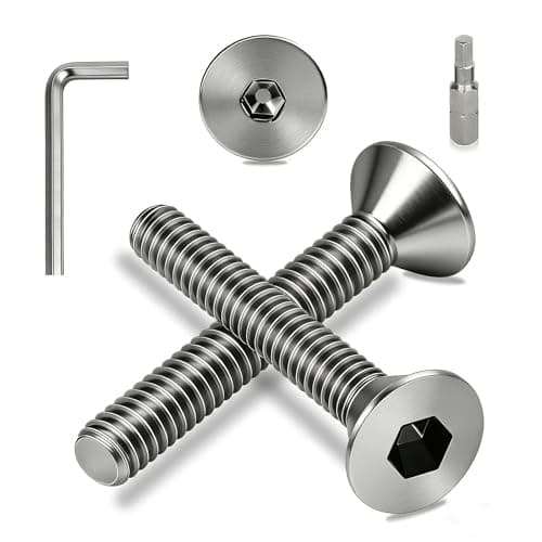 Image of Ezitruz M4 Countersunk Bolts, M4X16 mm Hex Socket Machine Screws 304 Stainless Steel, 25 Pcs Flat Head Hex Socket Cap Screw DIN 7991/ISO 10642 Full Thread Bolt for Furniture Wooden Repair