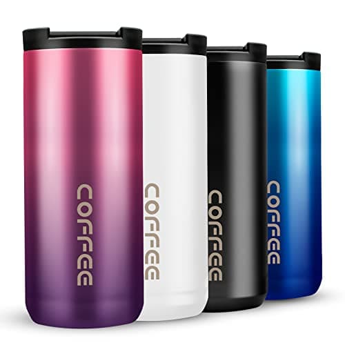 Image of Travel Mug, Double Walled Coffee Cup 550ml Vacuum Insulation Stainless Steel with Leakproof Lid Eco-Friendly, for Hot and Cold Water Coffee and Tea