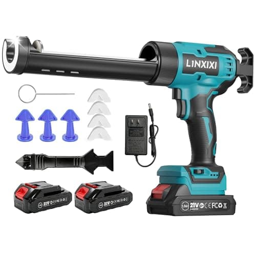 Image of Cordless Caulking Gun Compatible with Makita 18V, Electric Silicone Sealant Gun Applicator with 2pcs Battery for 300ml Cartridges, Adjustable Speed, No-Drip Design for Sealing & Installation