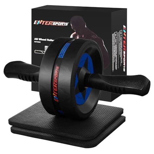 Image of EnterSports Ab Rollers, Ab Trainer for Home with Two Knee Mats, Ab Wheel for Abdominal Muscle Training, Ab Exercise Wheels, Suitable for Beginners, Advanced and Professionals