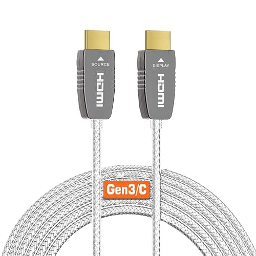 Image of RUIPRO 8K Certified HDMI Fibre Optic Cable 7.6M Ultra High Speed HDMI 2.1b 48Gbps 8K@60Hz 4K@120Hz Compatible with LG/Samsung/Sony TV, Laptop, Projector, PS5, Xbox Series X, AVR, Blu-ray Player