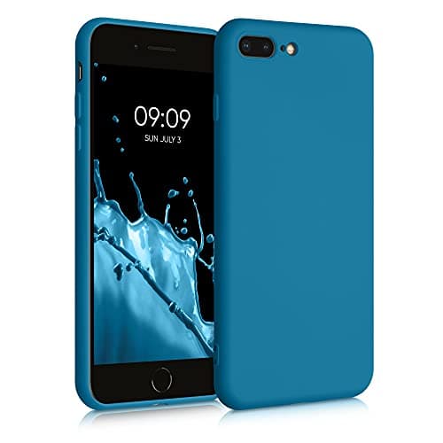 Image of kwmobile Case Compatible with Apple iPhone 7 Plus/iPhone 8 Plus Case - Slim Protective TPU Silicone Phone Cover - Caribbean Blue