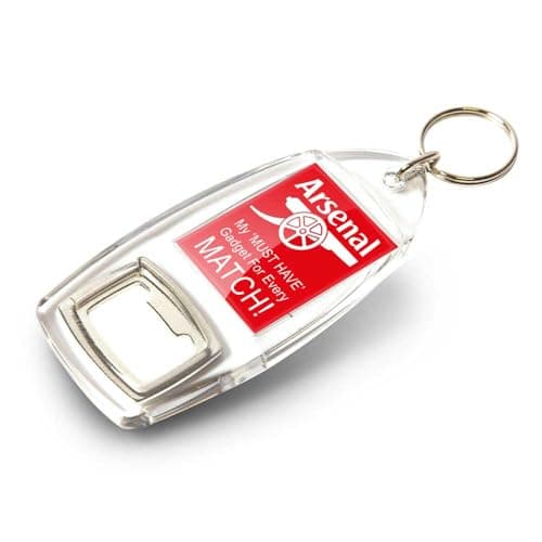 Image of Graphics 'n' Tees keyring bottle opener key ring keychain, suitable for arsenal fans, made from strong sturdy clear acrylic
