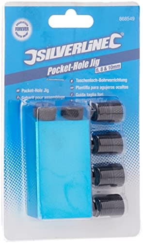 Image of Silverline Pocket-Hole Jig – 6mm, 8mm & 10mm Drill Guide for Precision Wood Joinery & Cabinet Making (868549)