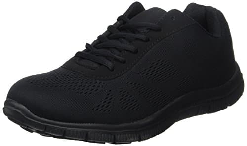 Image of Get Fit Men’s Lace-Up Running Trainers - Lightweight Breathable Mesh Sports Shoes with Cushioned Sole - Comfortable Athletic Sneakers for Gym, Jogging & Everyday Wear - Black - 10