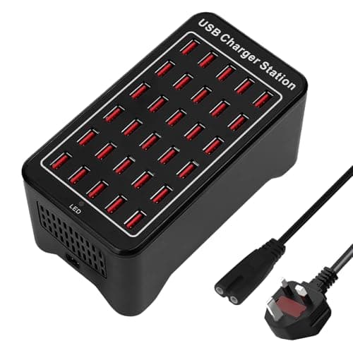 Image of 150W USB Charger Station, 30 Ports Desktop Smart Charger, 30-in-1 Charging Hub, USBA Multi-Port Charging Station for Samsung/iPhone/iPad/Google Pixel/Tablets and USB electronics