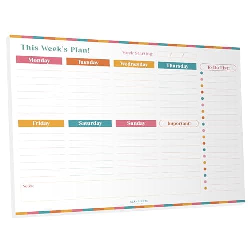 Image of A4 Undated Weekly Planner Pad – 52 Sheet Desk Pad with To-Do List & Notes, 100gsm Recycled Paper, Minimalist Organizer, UK Made