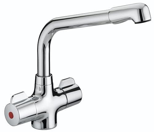 Image of Bristan Manhattan Sink Mixer with Easyfit Installation, Deck Mounted Kitchen Taps Mixers, Chrome Finish