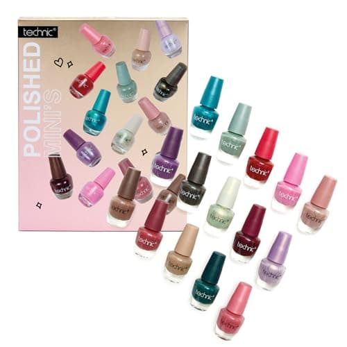 Image of Technic Polished Minis 15-Piece Nail Varnish Set – Versatile Gloss & Shimmer Shades in Convenient Mini Sizes