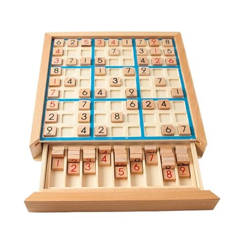 Image of Premium Wood Sudoku Puzzle Toy for 6+ Logical Development Game with Storage Interactive Learning Game