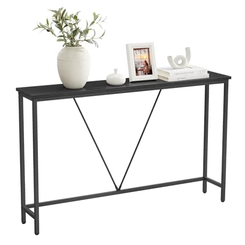 Image of VASAGLE Console Table for Hallway, Slim Sofa Table for Living Room, Hallway Table, Easy Assembly, Charcoal Grey and Ink Black LNT020B04