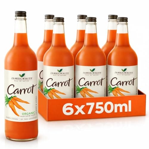 Image of James White Organic Carrot Juice - Vegan - No Added Sugar - Picked and Pressed (Pack of 6 x 750ml)