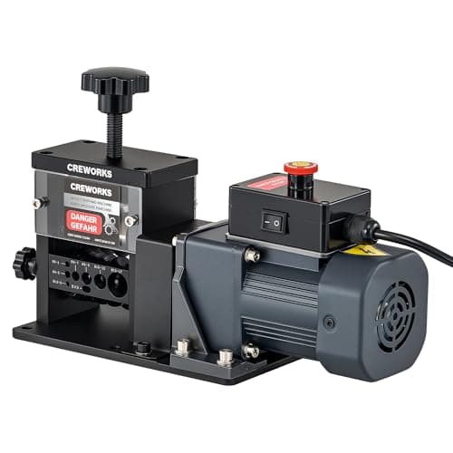 Image of CREWORKS Automatic Wire Stripper Machine, 8 Channel Electric Wire Stripping Machine for 1.5 to 17 mm Copper Wires, Electric Cable Stripper Machine with 5 Blades and All-Copper Motor for Recycling