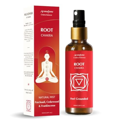 Image of Root Chakra Natural Mist by Aromafume | 100ml/3.3 fl oz | Muladhara | Aromatherapy Spray for Chakra Balance | Patchouli Extracts | Essential Oil Spray for Meditation, Yoga, Reiki