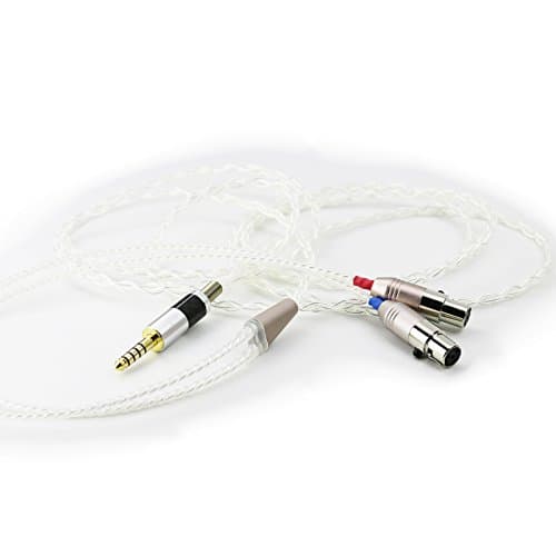 Image of Ablet HIFI cable with 4.4MM Balanced Male for Audeze LCD-2, LCD-3, LCD-4, LCD-X, LCD-XC Headphone and SONY WM1A, NW-WM1Z, PHA-2A Silver Plated Audio Cable