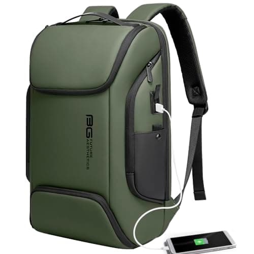 Image of BANGE Business Laptop Smart backpack Can Hold 15.6 Inch Laptop Commute Backpack Carry on bag for men and women, Green, L, Laptop Backpack