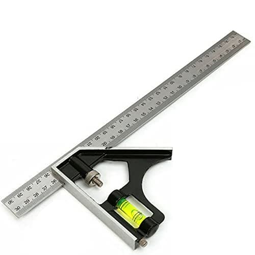Image of 300MM(12”) Adjustable Combination Square Set Right Angle Ruler Adjustable Carpentry Square Stainless Steel, Ruler Measurement Tools Degree