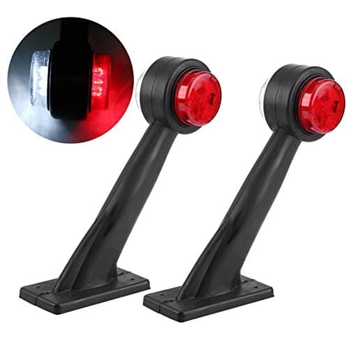 Image of Qiilu 12V-24V Elbow Side Marker Light 2pcs LED Elbow Side Marked Lamp Indicator Lamp Universal for Car Truck Trailer(X2)