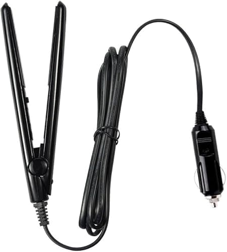 Image of MI NI 12V Portable Car Hair Styler Travel Black Hair Straightened Flat Iron Straightening