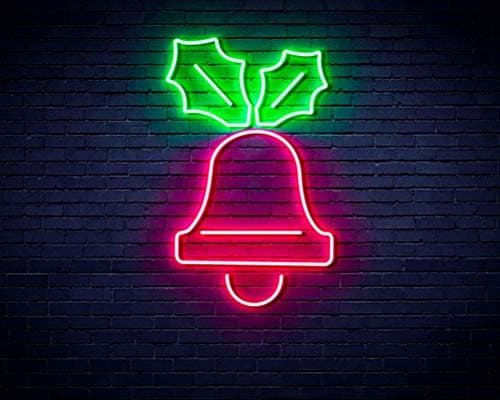 Image of Jingle Bell Christmas Flex Silicone LED Neon Sign Green & Pink st16s32-fnu0130-gk
