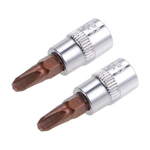 Image of sourcing map 1/4" Drive x PH3 Phillips Bit Socket, S2 Steel Bits, CR-V Sockets 38mm Length (for Hand Use Only) 2pcs