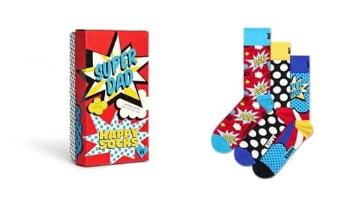 Image of Happy Socks, 3-Pack Gift Box Crew Socks, Dad Socks, Father's Day, Size 41-46