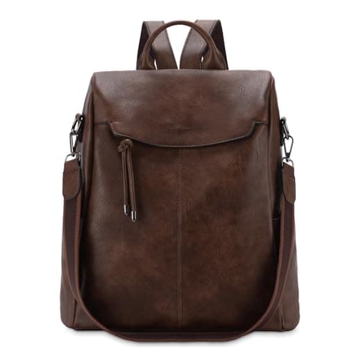 Image of VX VONXURY Anti-Theft Backpack for Women Fashion PU Leather Backpack Purse With Detachable Shoulder Strap Vintage Handbag for Daily Work Travel