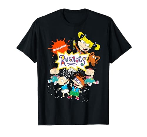 Image of Rugrats Logo With Nick Logo And Rugrats Characters T-Shirt
