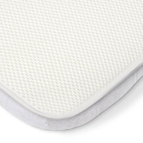 Image of Tutti Bambini Crib Mattress Protector, fits CoZee Baby Bedside Cribs - 100% Waterproof, Machine Washable, Absorbent Cotton Fabric - White (83cm x 52cm x 0.4cm) - Breathable, Polyester