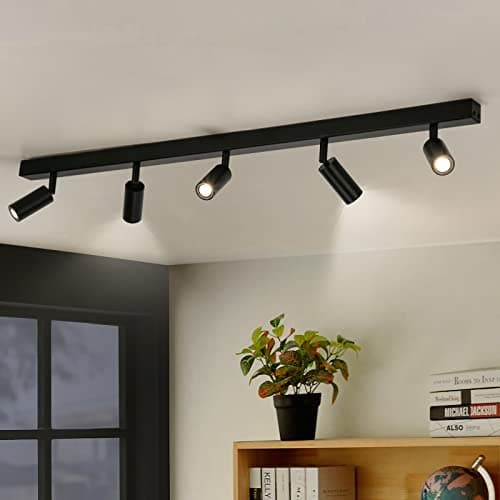 Image of Eofiti 5 Way Ceiling Light Fitting Black Spot Light Ceiling Spotlight Rotatable 5X G9 LED Bulbs Included 360LM 4000K Natural White Adjustable LED Ceiling Spot Light for Kitchen Bedroom Living Room