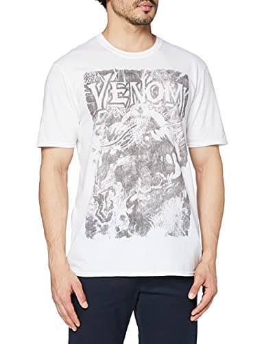 Image of Marvel Men's Venom Web T Shirt, White, L UK