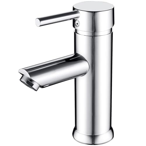 Image of kisimixer Basin Tap Mixers Bathroom Sink Tap, Single Lever Hot and Cold Stainless Steel Basin Mixer Tap with UK Standard Hoses, Modern Taps for Bathroom, Chrome