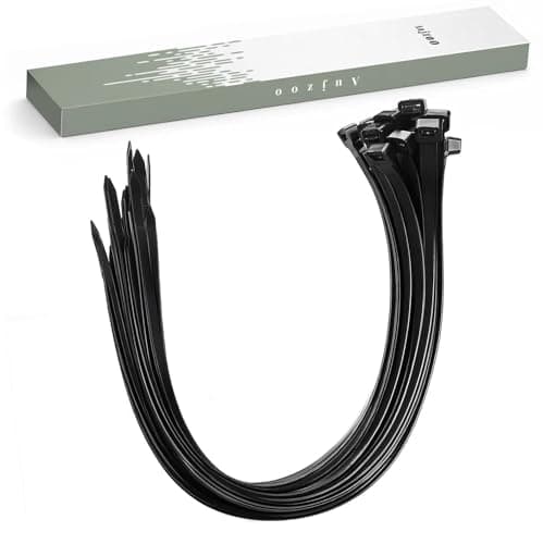 Image of Cable Ties 300mm×3.6mm Black Zip Ties Wraps 40PCS Heavy Duty Strong Nylon Premium Self Locking Tensile Strength 40lbs 12 inch/30 cm