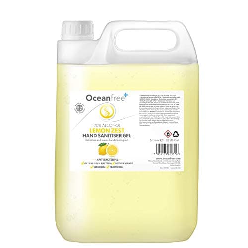 Image of Lemon Zest Hand Sanitiser Gel - 5L Litre - 70% Alcohol - Made in the UK (Single)