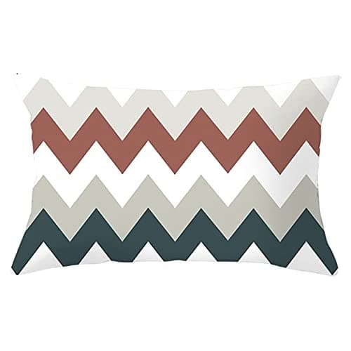 Image of Lieson Decorative Pillow Cases, 1Pcs Decorative Cushion Covers 12x20 Cushions Covers Colorful 30x50cm Wavy Stripes, Polyester