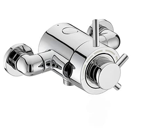 Image of Emso Round Exposed Thermostatic Shower Valve with Bottom Outlet