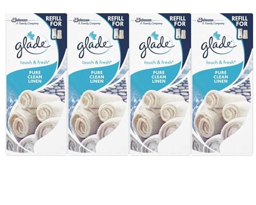 Image of Glade Clean Linen Touch n Fresh Refill Air Freshener, 10 ml (Pack of 4) - Delight Your Senses with Long-Lasting Freshness