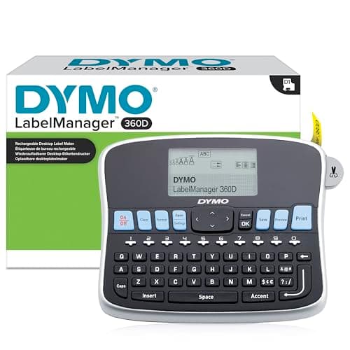 Image of DYMO Desktop Label Maker | LabelManager 360D Rechargeable Hand-Held Label MakerEasy-to-UseOne-Touch Smart KeysQWERTY KeyboardLarge Displayfor Home & Office Organisation