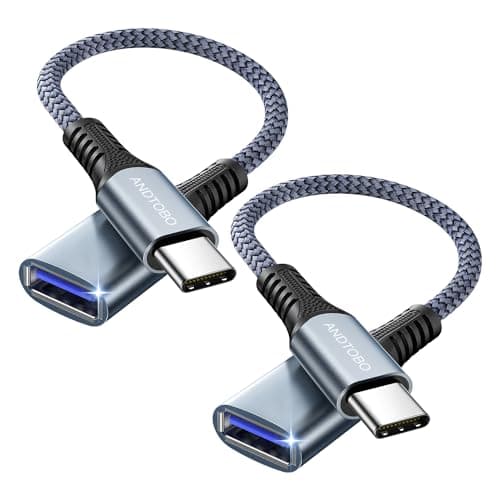 Image of [2 Pack] USB C to USB 3.1 Adapter, Type C Male to Female USB 3.1 OTG Cable, for Thunderbolt3, iphone 17 Air Pro Max, iphone 16 15 Plus Pro Max, MacBook Pro/Air, Samsung and More C-port Device -Grey.