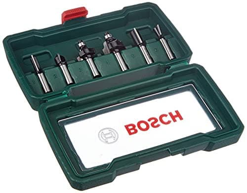 Image of Bosch 6-Piece Tungsten Carbide Router Bit Set (for Wood, Shank Ø 8 mm, Accessory Routers)