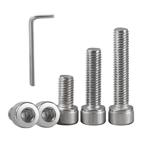 Image of QANCEN 20pcs Hex Socket Cap Head Screws M3x10mm, Stainless Steel A2 Hex Bolts, Allen Drive Fully Threaded Cylindrical Hexagon Socket Bolts with Allen Key