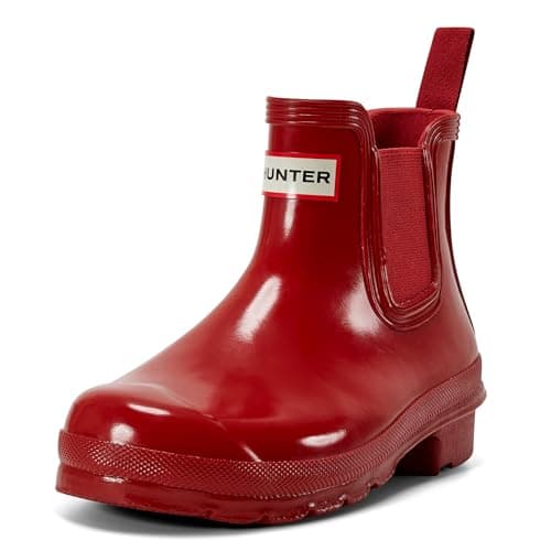 Image of Hunter Women's Original Gloss Chelsea Boots, Military Red, 6 UK