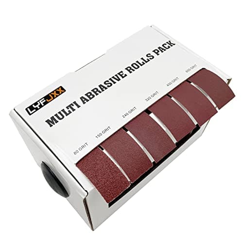 Image of LYFJXX Emery Cloth Roll, 6 Grits Assorted Sand Paper, 80 150 240 320 400 600 Grit Abrasive Sandpaper Rolls, Emery Cloth for Metal, Sandpaper for Wood(6M)