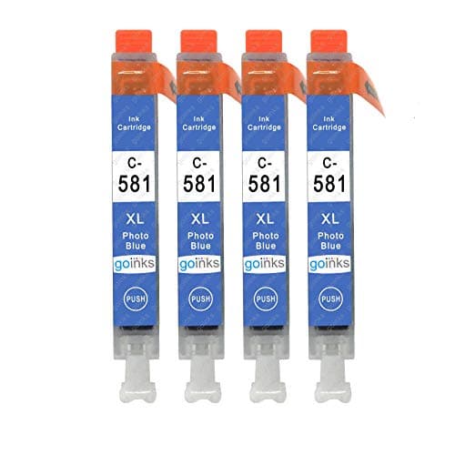 Image of Go Inks Compatible CLI-581XL Photo Blue Ink Cartridges – 4 Pack for Canon PIXMA Printers – 12ml – 581 XL - High Yield – 4x Photo Blue