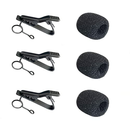 Image of Luwigs 3pcs Lavalier Microphone Metal Tie Clips with 3pcs Lapel Mic Windscreen Foam Covers, Lapel Microphone Replacement Kit, Metal Lapel Mic Clips Sponge Cover Kit (6 Pack, 7.5mm)