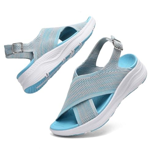 Image of Hanani Womens Orthopedic Sandals Adjustable Strap Sandals Arch Support Ladies Summer Wedge Slingback Sliders Platform Walking Shoes Washable Slide Sport Girls Casual Thick Bottom Beach Shoes