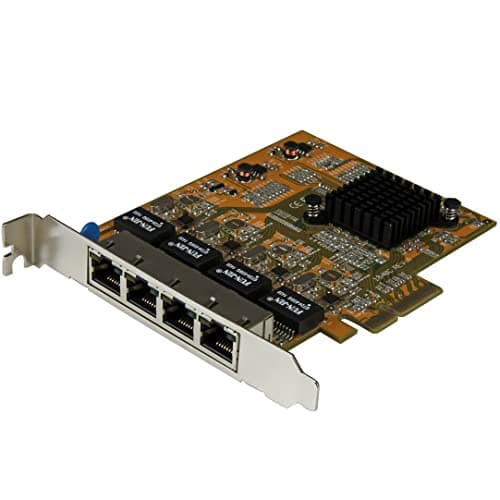 Image of StarTech.com 4 Port PCIe Network Card - Low Profile - RJ45 Port - Realtek RTL8111G Chipset - Ethernet Network Card - NIC Server Adapter Network Card (ST1000SPEX43)