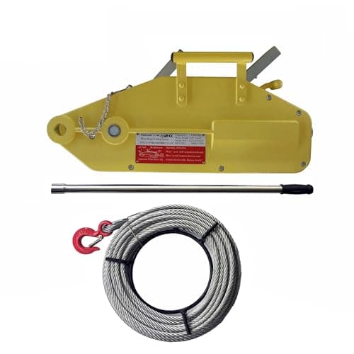 Image of Portable Winch, 1.6 Ton 3.2 5.4 Manual Wire Rope Pulling Hoist Tirfor Hand Winch Lever for Lifting(1.6T)