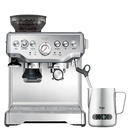 Image of Sage - The Barista Express - Bean to Cup Coffee Machine with Grinder and Manual Milk Frother - 16 Grind Settings, 15 Bar Pump, PID Temp Control - With Temperature Control Jug, Brushed Stainless Steel