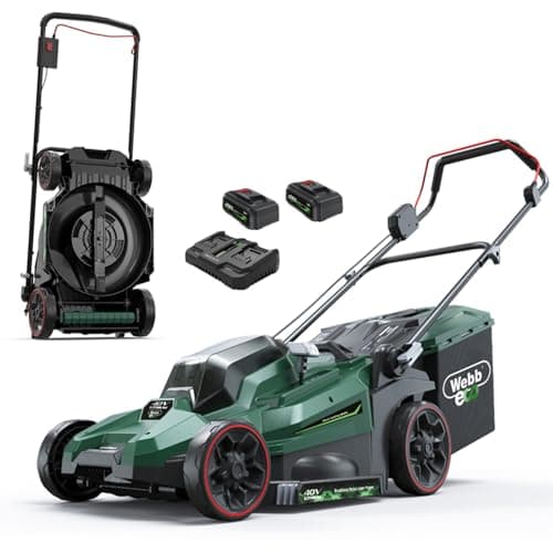 Image of Webb 40V (2 x 20V) 38cm (15") Cordless Rear Roller Rotary Lawnmower (2 x 4Ah Batteries & Charger)